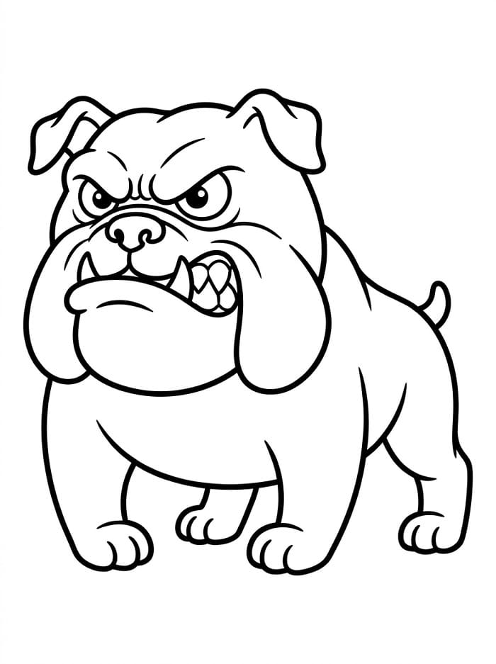 Coloriage Bouledogue en colère
