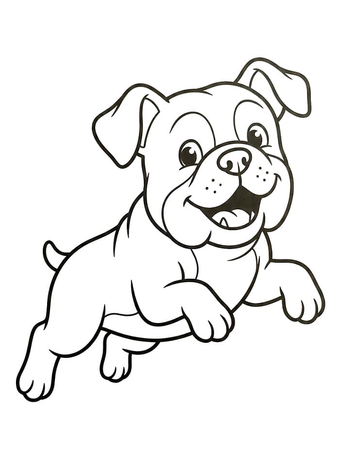 Coloriage Bouledogue heureux