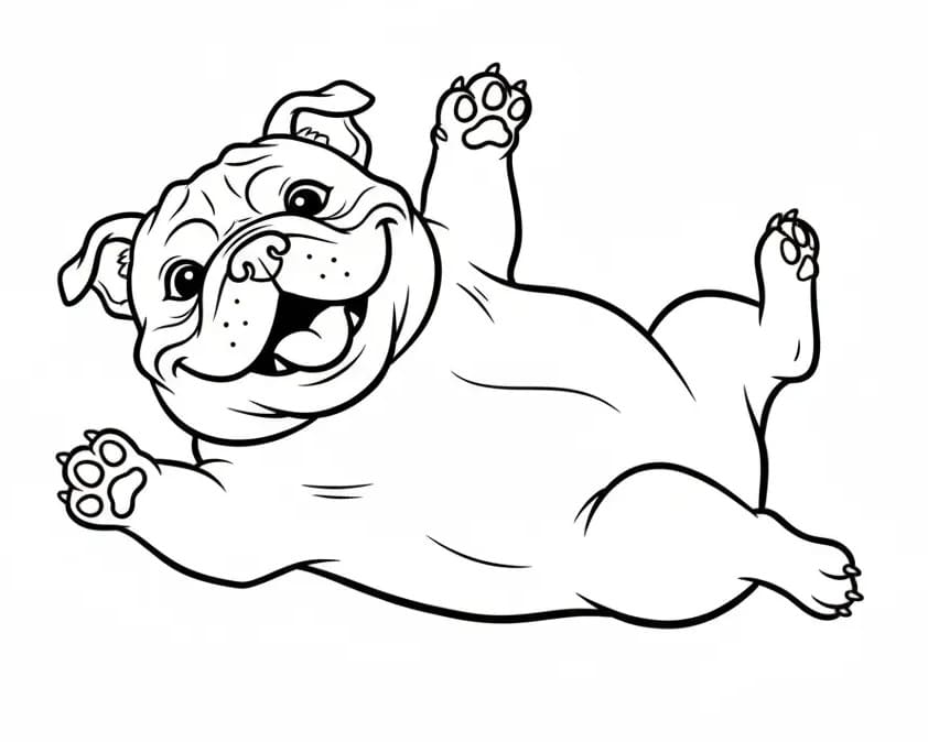Coloriage Bouledogue joyeux