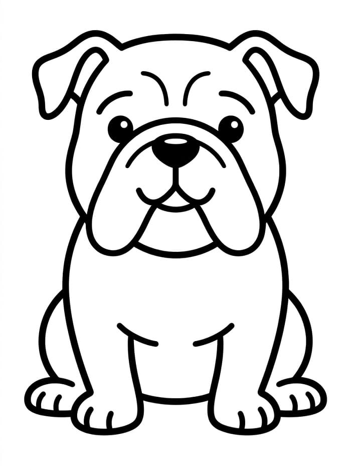 Coloriage Bouledogue simple