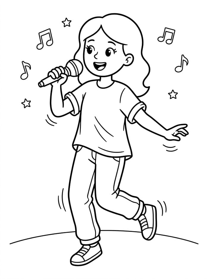 Coloriage Chanteuse Imprimable Gratuit