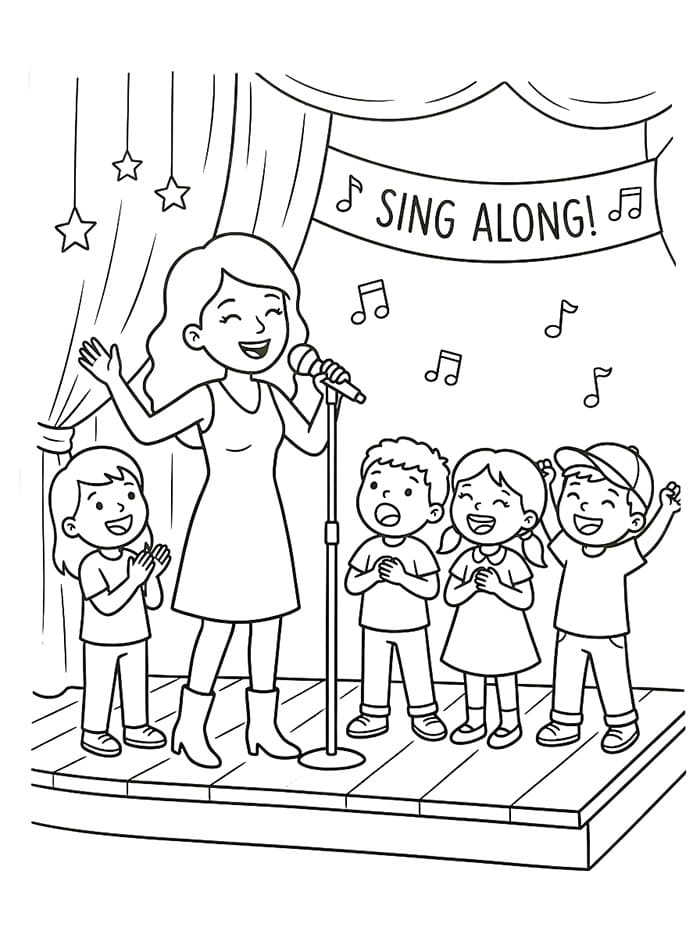 Coloriage Chanteuse Imprimable