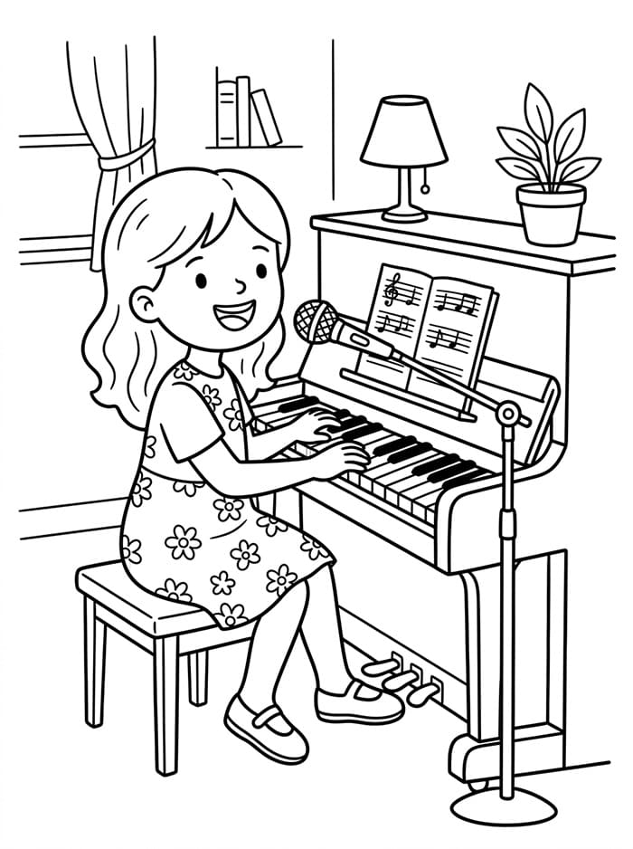 Coloriage Chanteuse Pour Enfants