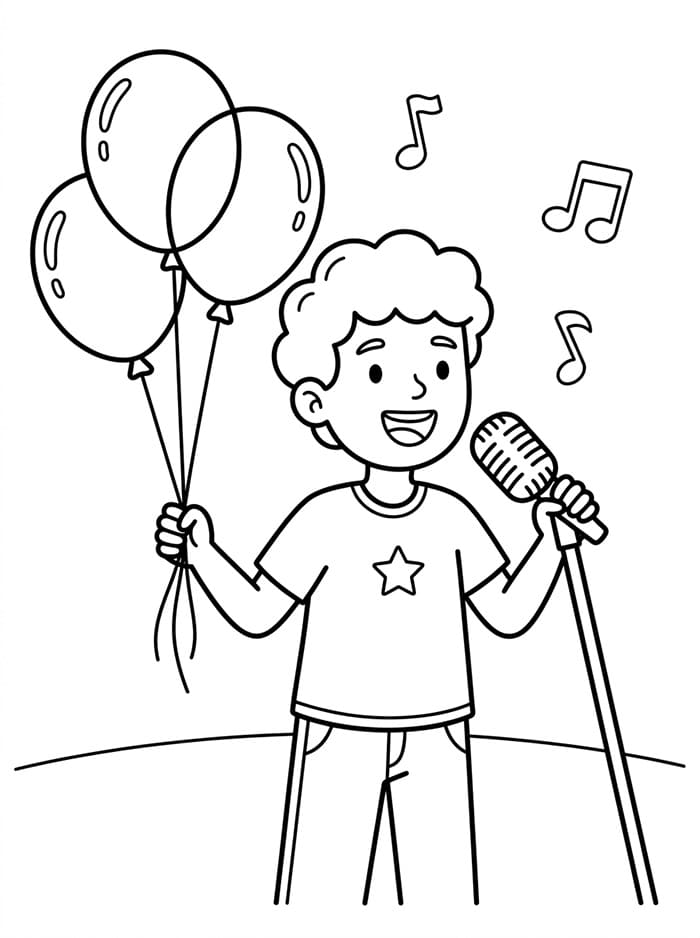 Coloriage Chanteuse Pour les Enfants