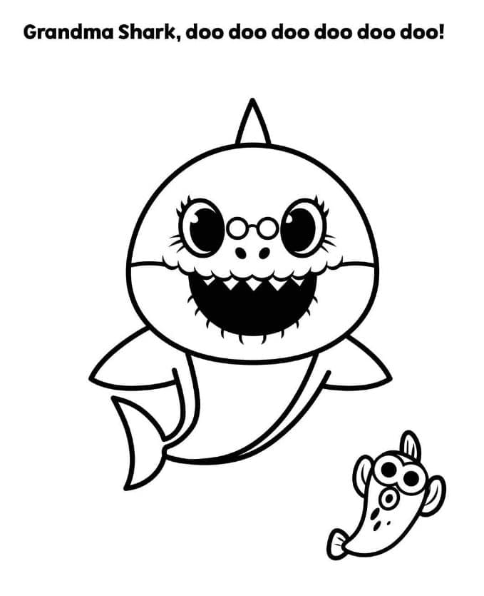 Coloriage Dessin de Baby Shark