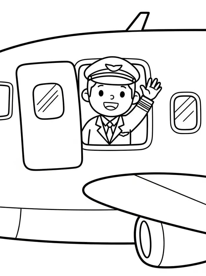 Coloriage Dessin de Pilote Gratuit