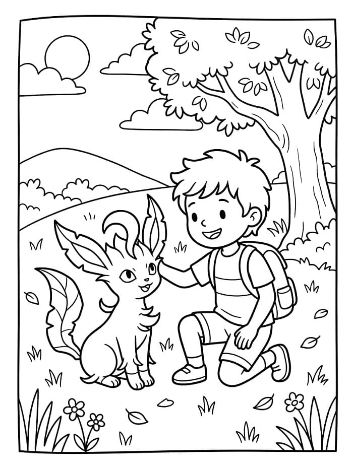 Coloriage Garçon avec Phyllali