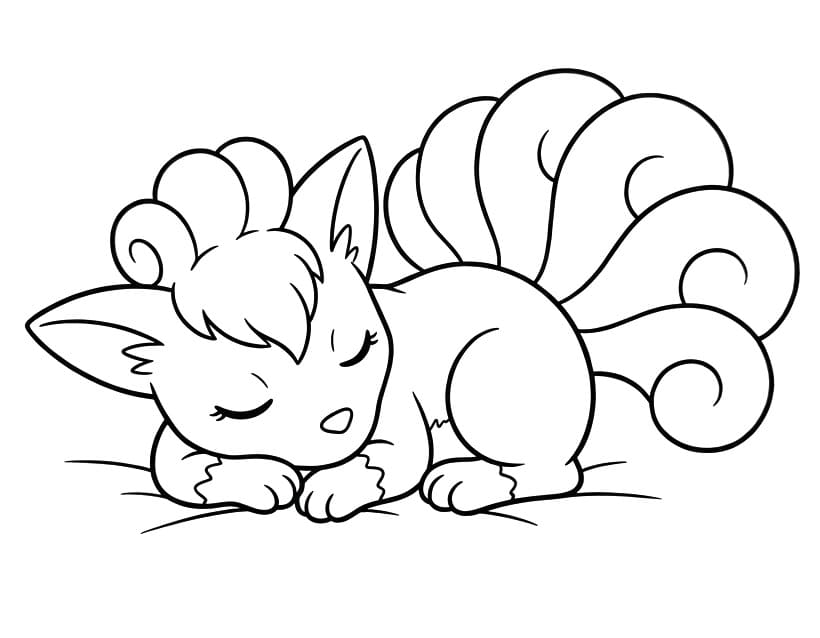 Coloriage Goupix Endormi