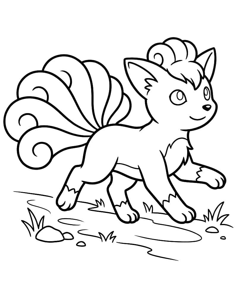 Coloriage Goupix Heureux