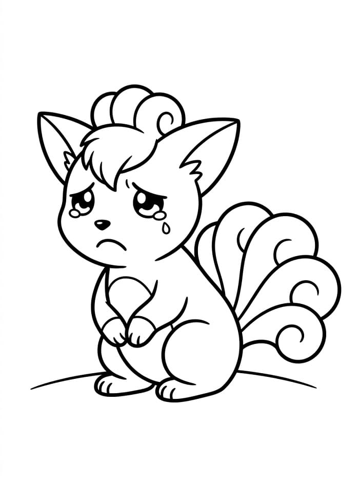 Coloriage Goupix triste