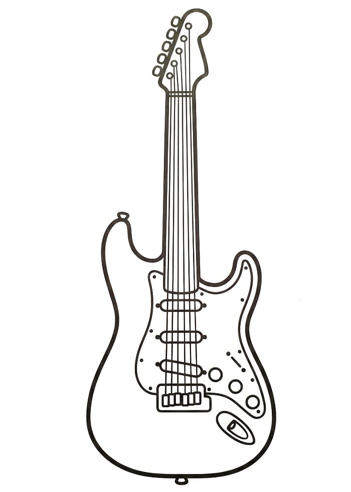 Coloriage Guitare électrique Instrument de Musique