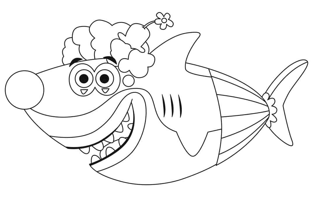 Coloriage Imprimable Gratuit Baby Shark Pour les Enfants