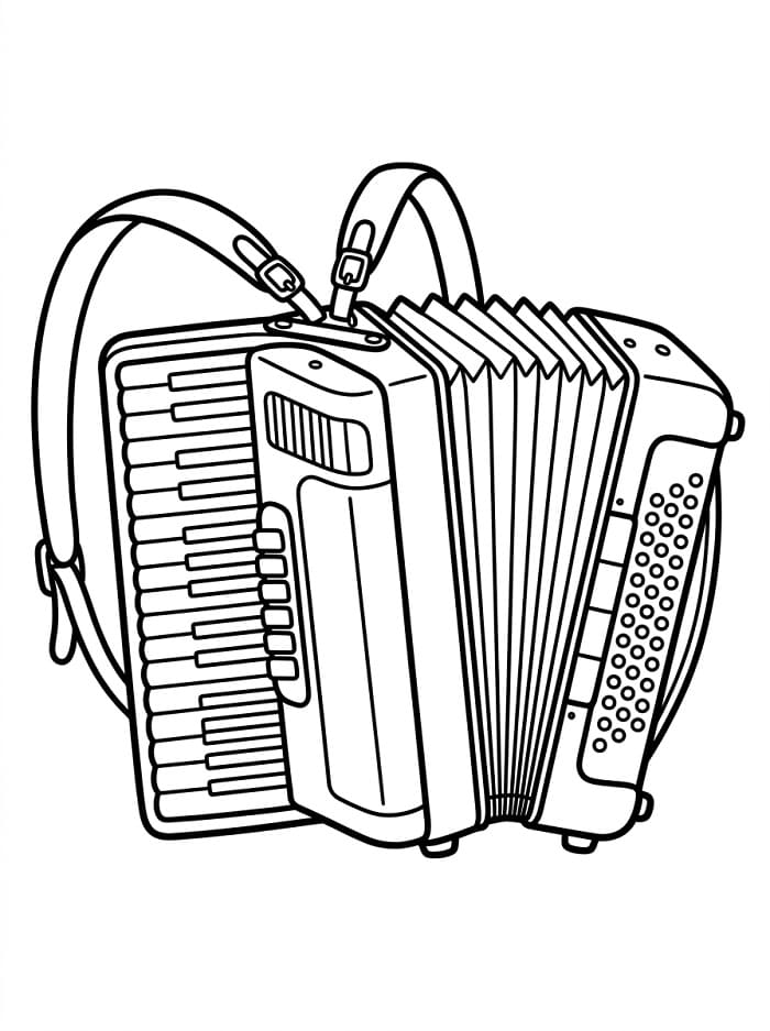 Coloriage Instrument de Musique Accordéon