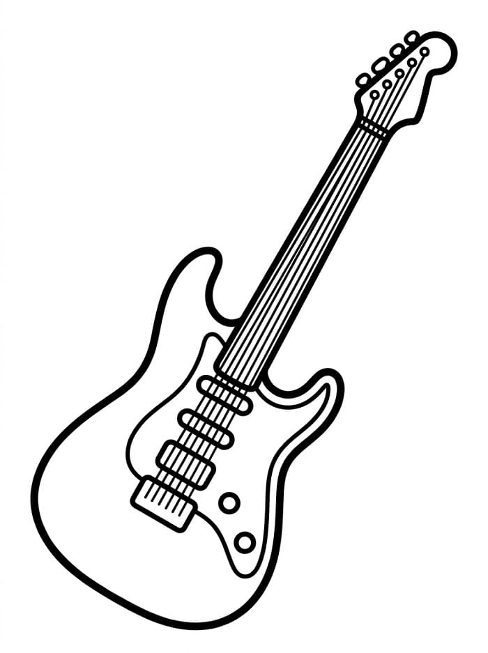 Coloriage Instrument de Musique Guitare électrique