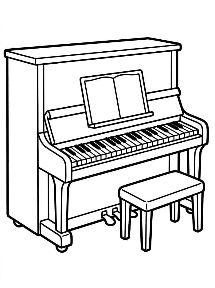 Coloriage Instrument de Musique Piano