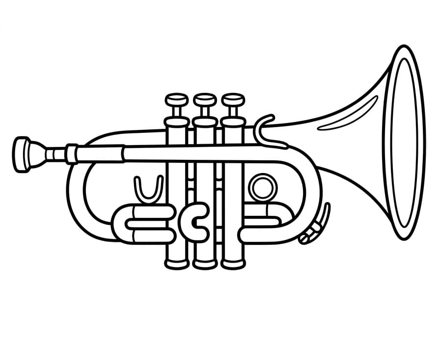 Coloriage Instrument de Musique Trompette
