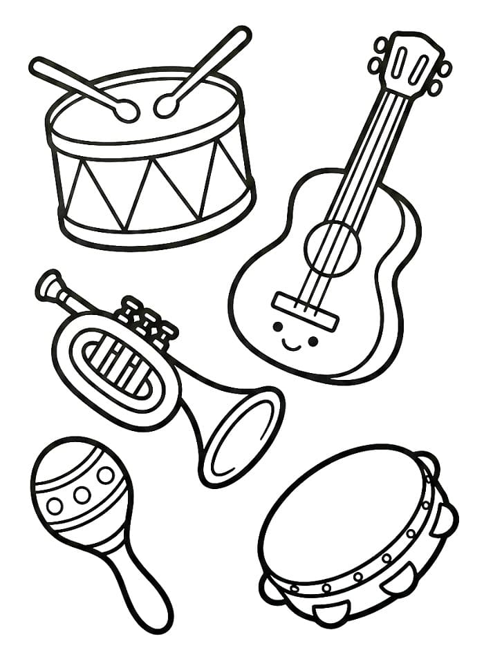 Coloriage Instruments de Musique