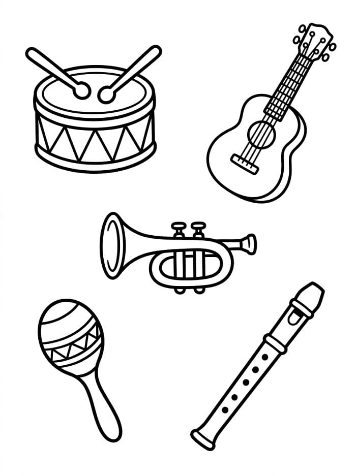 Coloriage Instruments Musique Gratuit