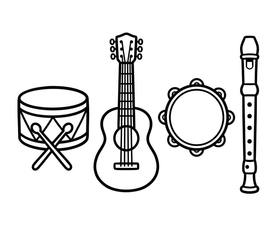 Coloriage Instruments Musique Imprimable Gratuit
