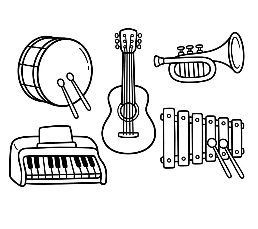 Coloriage Instruments Musique Imprimable