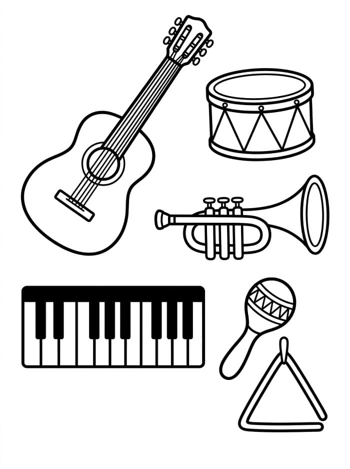 Coloriage Instruments musique