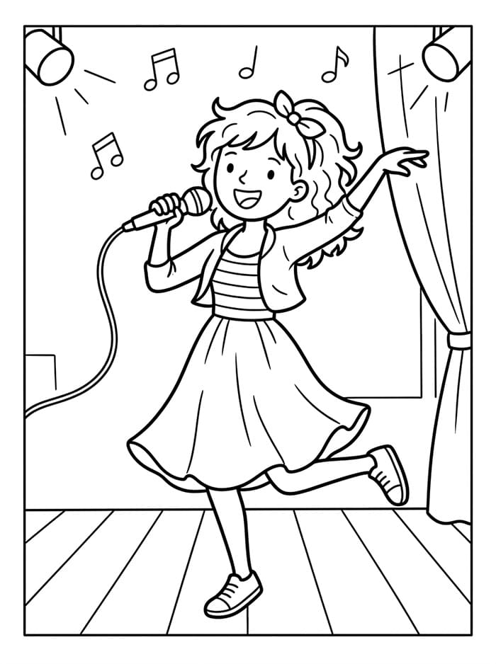 Coloriage Chanteuse
