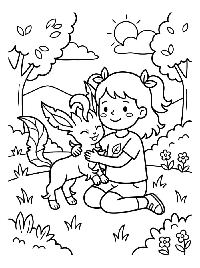 Coloriage Jolie fille et Phyllali