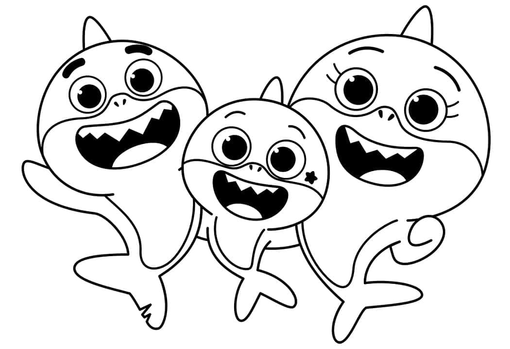 Coloriage La famille Baby Shark