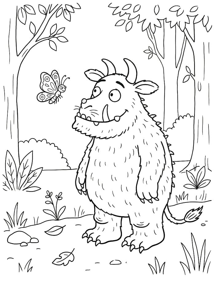 Coloriage Le Gruffalo et le Papillon