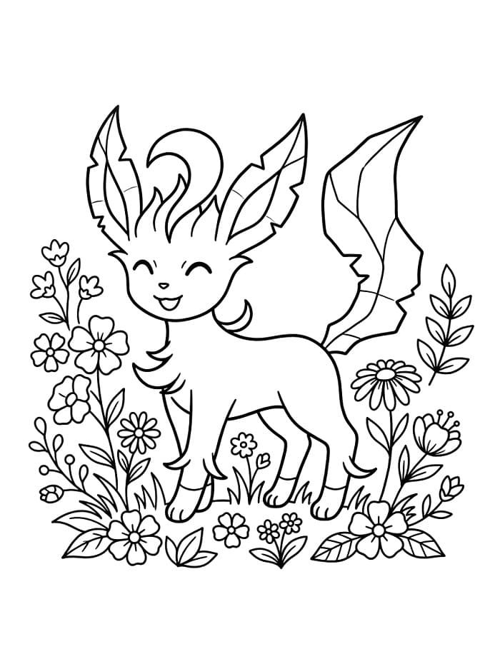 Coloriage Phyllali avec des fleurs