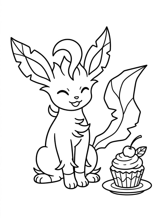 Coloriage Phyllali avec un cupcake