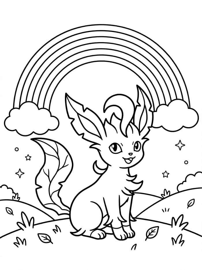 Coloriage Phyllali et arc-en-ciel