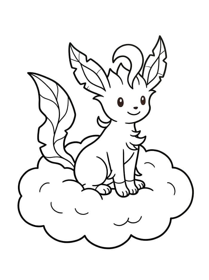 Coloriage Phyllali sur un nuage