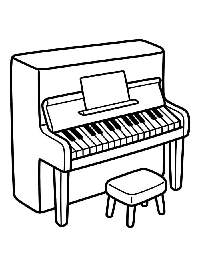 Coloriage Piano Instrument de Musique