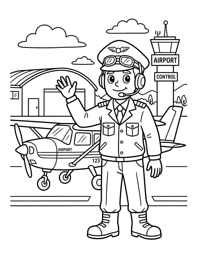 Coloriage Pilote amical