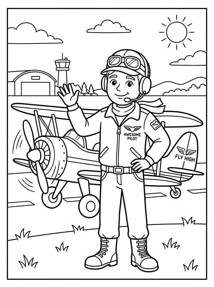 Coloriage Pilote exceptionnel