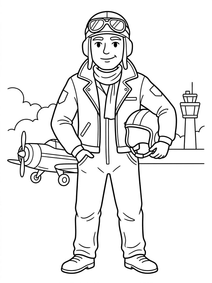 Coloriage Pilote