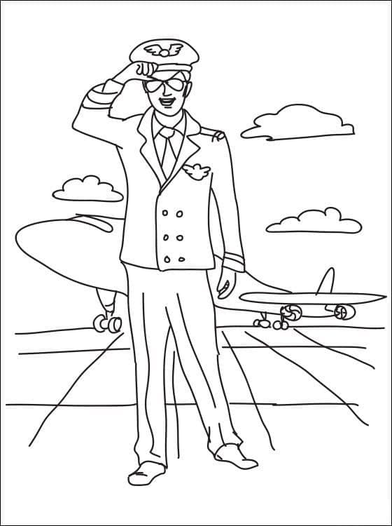 Coloriage Pilote Imprimable Pour les Enfants