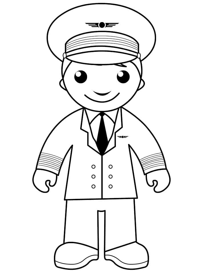 Coloriage Pilote Pour les Enfants