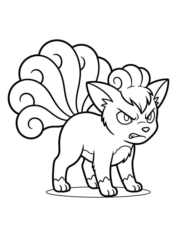 Coloriage Pokemon Goupix en colère