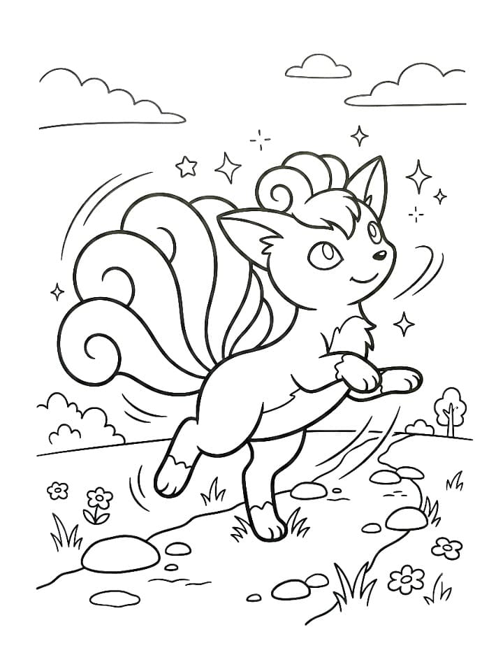 Coloriage Pokemon Goupix Mignon
