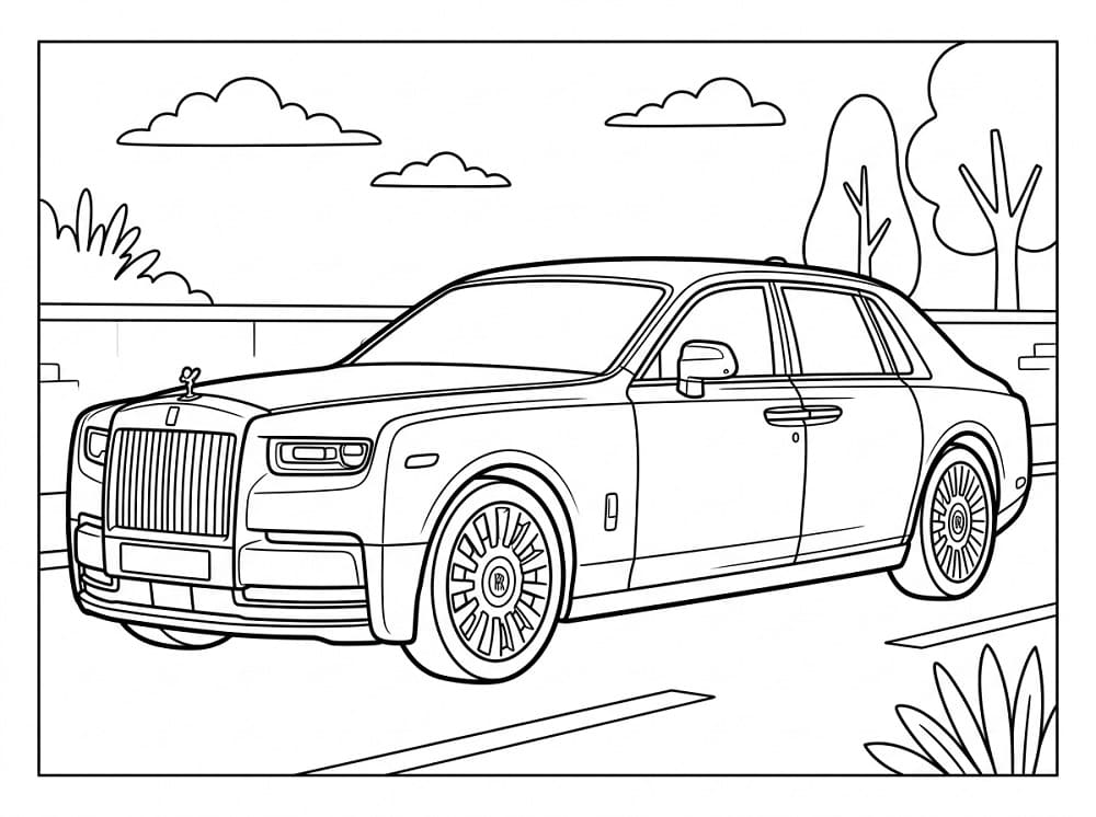 Coloriage Rolls-Royce Imprimable Gratuit Pour les Enfants
