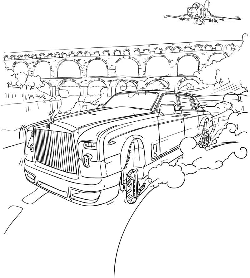 Coloriage Rolls-Royce Pour les Enfants de 4 Ans