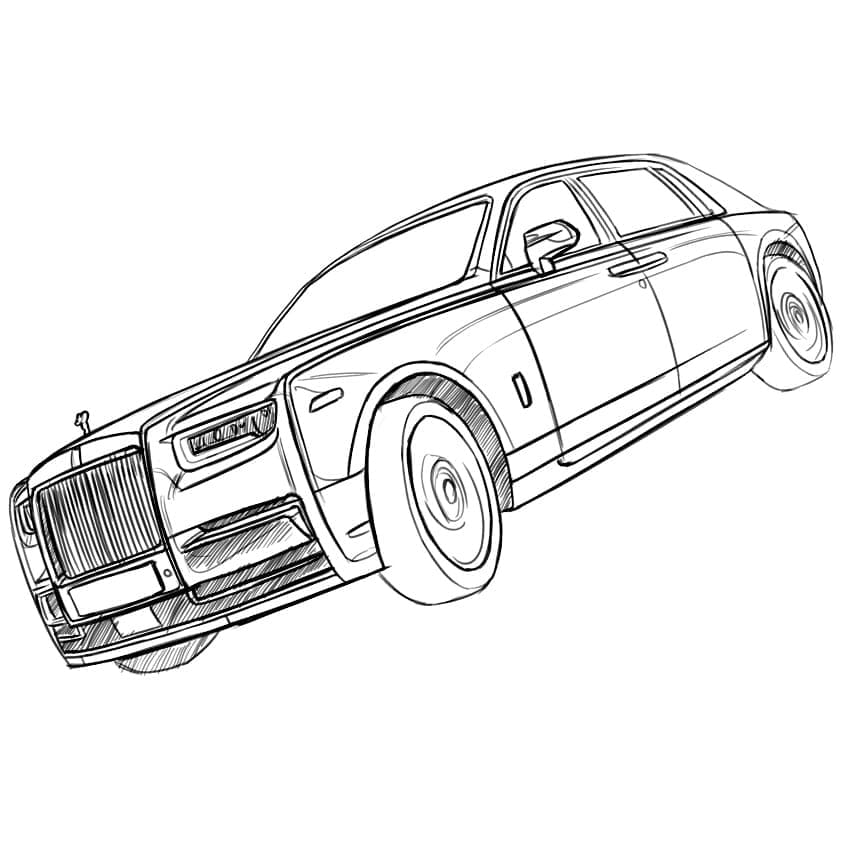Coloriage Rolls-Royce Pour les Enfants de 6 Ans