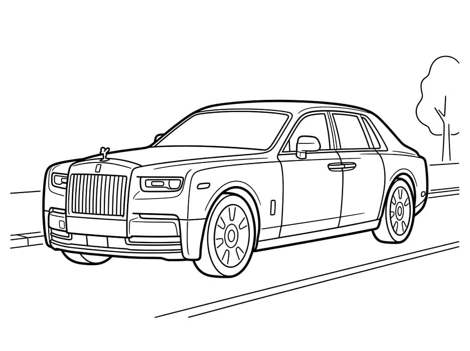 Coloriage Rolls-Royce sur la route