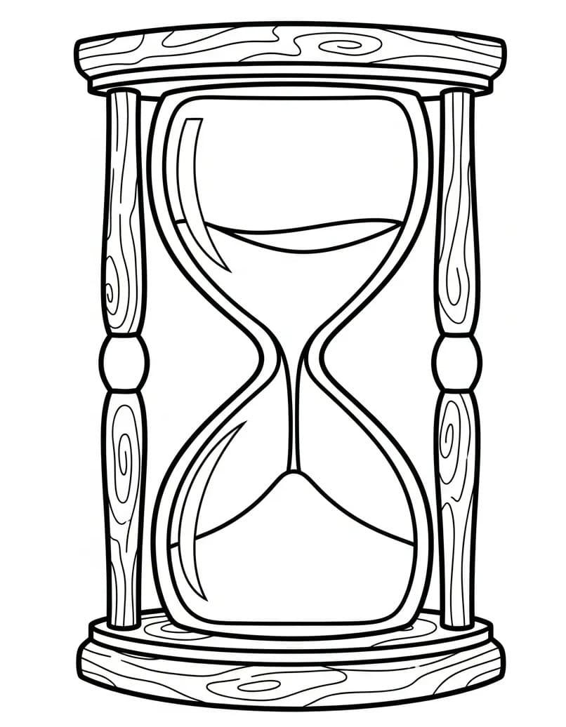Coloriage Sablier Imprimable Gratuit Pour les Enfants