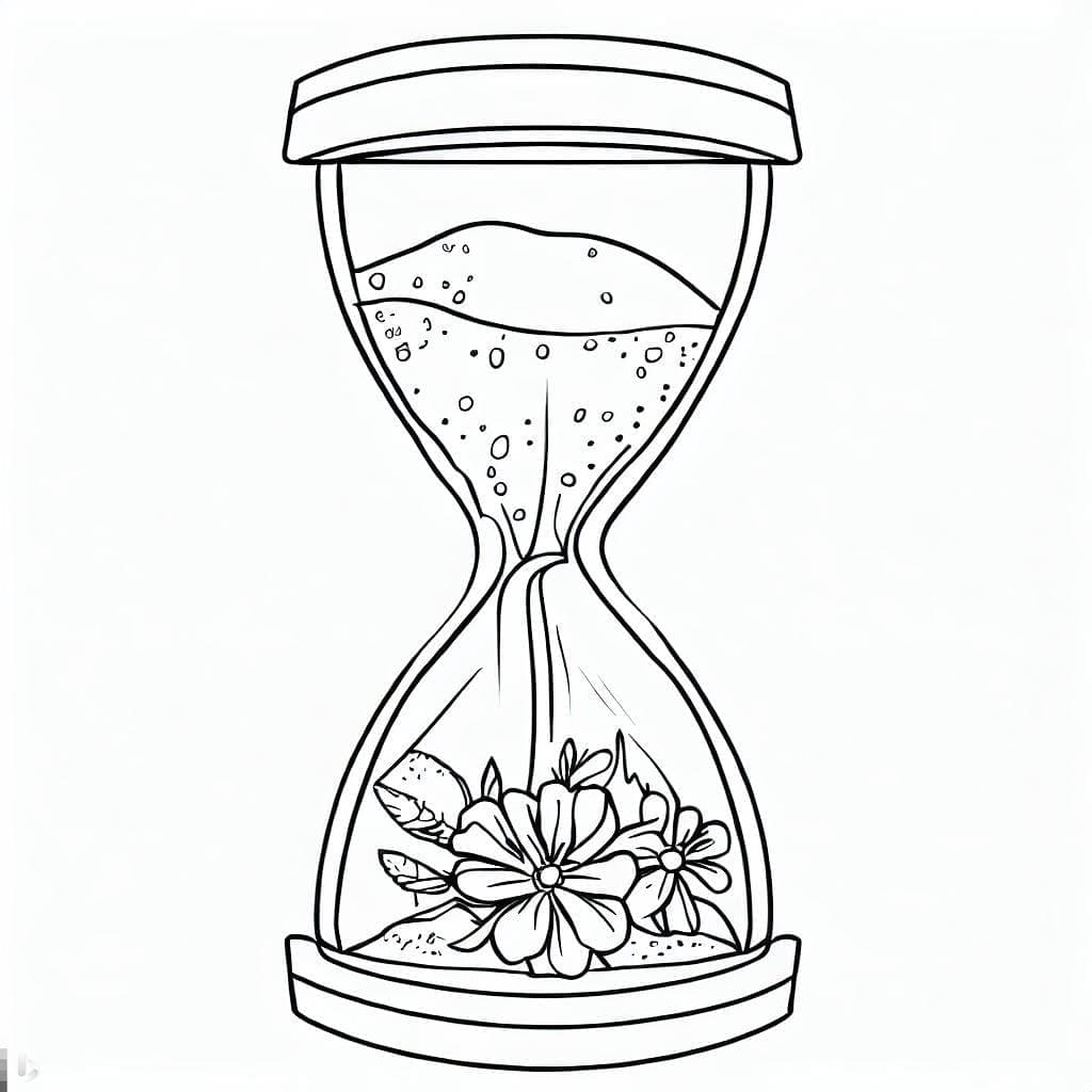 Coloriage Sablier Imprimable Pour les Enfants