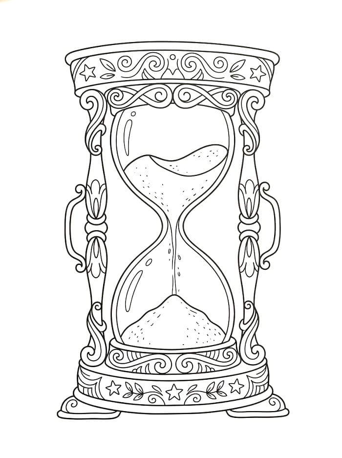 Coloriage Sablier Vintage
