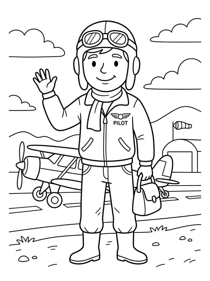 Coloriage Un pilote