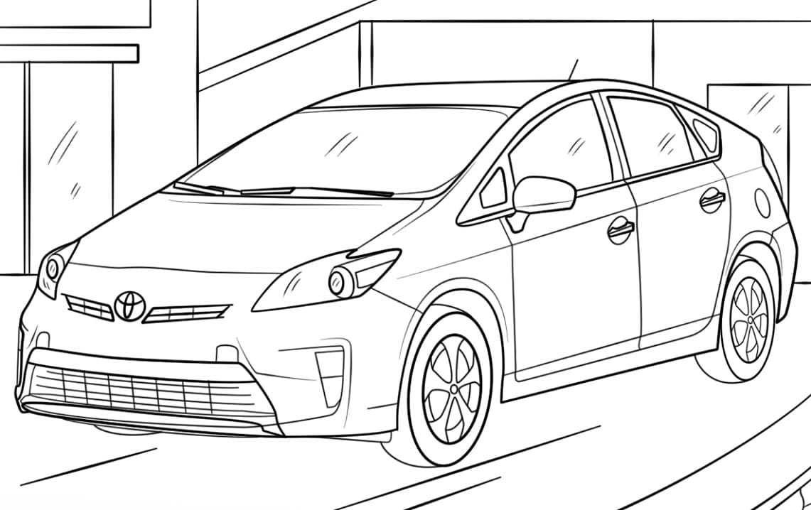 Coloriage Voiture Toyota Prius